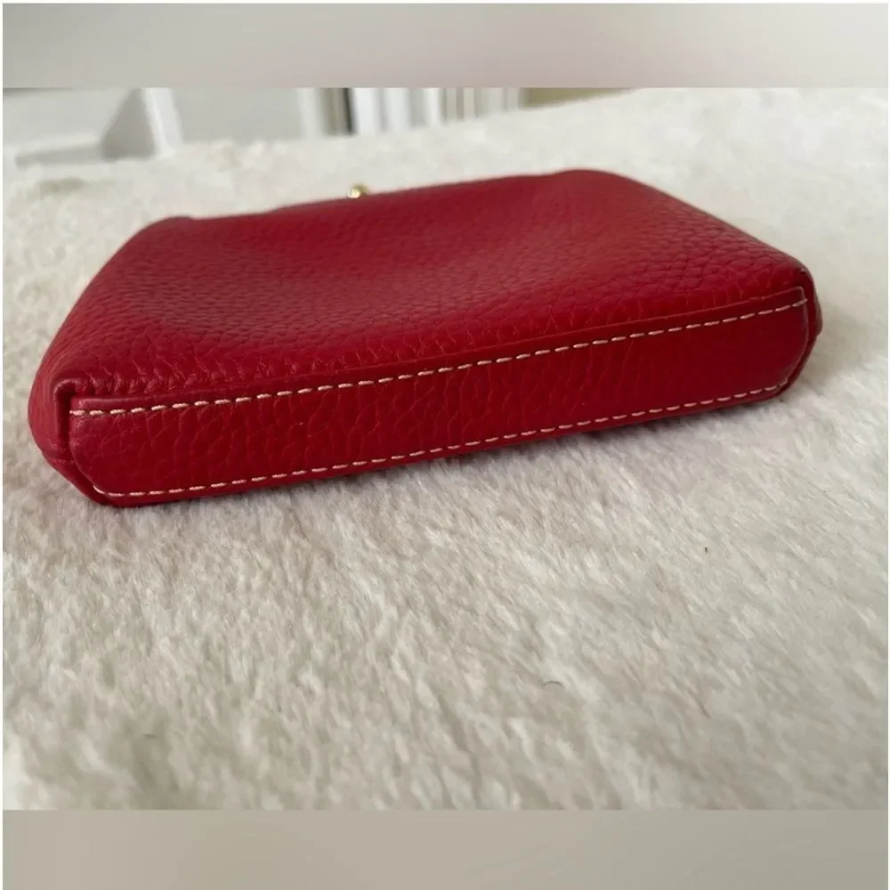 Dooney & Bourke Red Leather Kiss-Lock Coin Purse, Excellent Condition - Picture 5 of 7